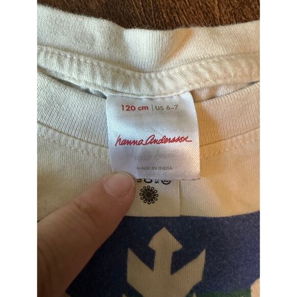 Hanna Andersson Holiday graphic cotton jersey tee snowflake 6-7 - Picture 2 of 3